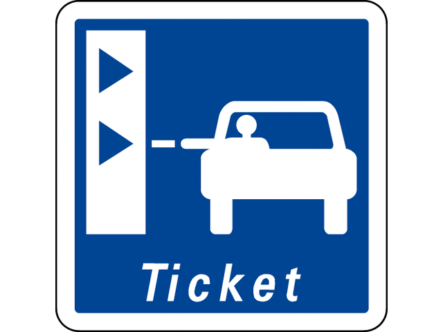 Panneau indication borne ticket de péage C62