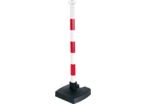 Poteau PVC Rouge/Blanc BI-POSE sur socle lesté 4kg - 2000000