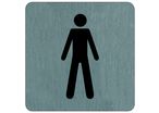 Plaque de porte Toilettes Homme - Aluminium brosse 100x100mm - 4384023