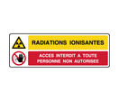 Panneau 2 symboles danger radiations ionisantes