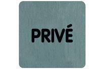 Plaque de porte Privé - Aluminium brosse 100x100mm - 4384221