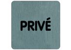 Plaque de porte Privé - Aluminium brosse 100x100mm - 4384221