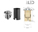 Spot LED encastré de sol balise inox 1W - 230V - QINOX 62 mm-B3