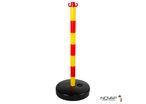 Poteau PVC Jaune/Rouge sur socle à lester 9kg - 2001373