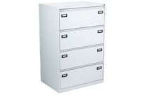 Manutan Expert - Classeur à tiroirs 4 tiroirs doubles Gris - H132cm - Acier - Classement dossiers suspendus - Garantie 10 ans