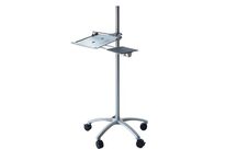 Manutan Expert - Poste de travail pour ordinateur portable - Réglable 135cm - Argent Aluminium - Charge 5kg - Télétravail