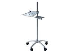 Manutan Expert - Poste de travail pour ordinateur portable - Réglable 135cm - Argent Aluminium - Charge 5kg - Télétravail