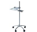 Manutan Expert - Poste de travail pour ordinateur portable - Réglable 135cm - Argent Aluminium - Charge 5kg - Télétravail