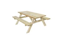 Manutan Expert - Table de pique-nique en bois FSC - 6 places - Chêne - 74kg - Éco-responsable