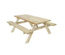 Manutan Expert - Table de pique-nique en bois FSC - 6 places - Chêne - 74kg - Éco-responsable