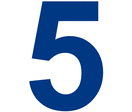 Chiffre 5 adhésif pour sol intérieur