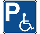 Panneau indication de parking réservé aux handicapés