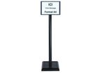 Poteau PVC Noir sur socle lesté 3kg avec support d'information A4 - 2000574