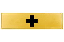 Plaquette Centre de soins - Plexiglas or 170x45mm - 4490236