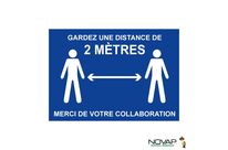 Panneau Garder une distance de 2 mètres - Rigide A4 - 4600314