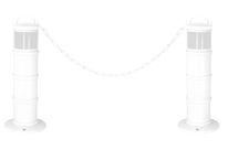 Kit de 2 balises modulables Blanche avec une bande rétroréfléchissante - 1090255