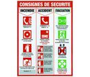 Panneau consignes de sécurité pour incendie, accident et évacuation 460X320mm - 4300337