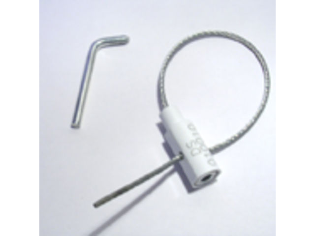 Scelle câble 180 MM, Ø 1,6 MM, Tête ACIER/ABS N°, avec clé