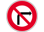 Panneau interdiction tourner à droite B2b