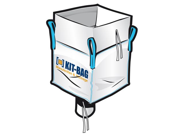 Big-bag KDB jupe de remplissage et goulotte de vidange 91 x 91 x 120 cm - 1 m3 | KDB91X120
