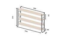 Rayonnage mi-lourd sol+4 | RMLMAN20002500400S4