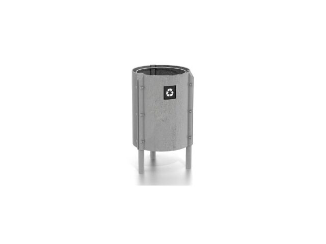 Corbeille de ville en plastique recyclé - Releu 90