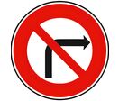 Panneau interdiction de tourner à droite B2b Ø650 mm