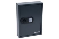 Manutan Expert - Armoire à clés haute sécurité (100 crochets) Gris foncé - Acier - Fermeture clé et code - 550x400x120 mm
