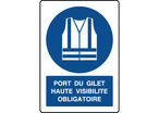 Panneau vertical port du gilet haute visibilité obligatoire
