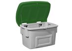 Bac à sable/sel SB 1000 en polyéthylène (PE), 1000 litres, couvercle vert