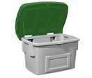 Bac à sable/sel SB 1000 en polyéthylène (PE), 1000 litres, couvercle vert