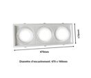 Support Triple Orientable BLANC Encastrable pour Ampoule AR111