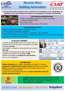 SUCSESS STORY : Le groupe CIAT fait confiance à ICONICS pour sa GTC/GTB