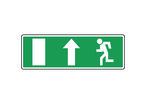 Panneau d'évacuation sortie de secours flèche haut gauche
