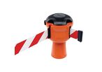 Skipper Retractable Barrier With Red/white Chevron Tape