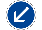 Panneau obligation contourner à gauche B21a2