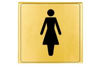Plaquette Toilettes femmes - Plexiglas or 90x90mm - 4500249