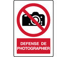 Panneau vertical défense de photographier
