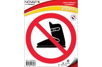 Panneau Chaussures de ski interdite - Vinyle adhésif Ø180mm - 4036533