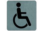 Plaque de porte Toilettes Handicapés - Aluminium brosse 100x100mm - 4384047