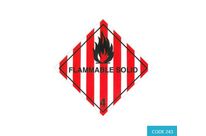 Etiquettes classe 4.1 solide inflammable (250 mm x 250 mm) - CODE 243