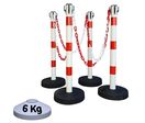 Kit 4 Poteaux EVOLYS PVC + 25M de Chaîne