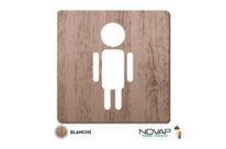 Plaquette Toilettes hommes - Wood Chêne blanchi 90x90mm - 4360096