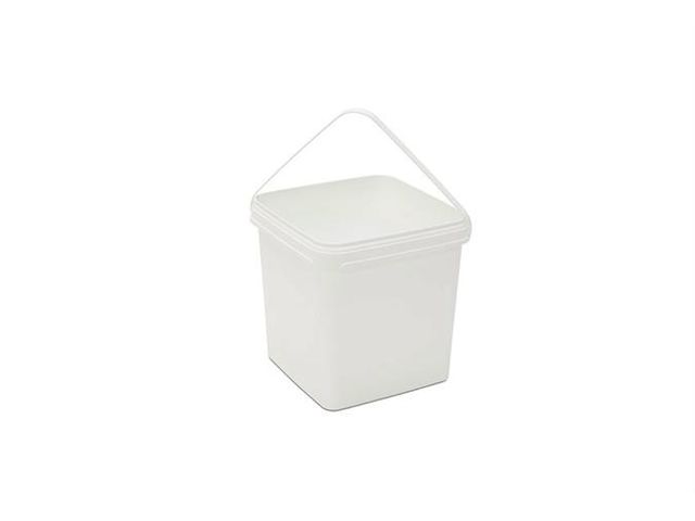 SEAU CARRE - 5.5 L AVEC SUPPORT PLASTIQUE - SANS COUVERCLE