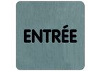 Plaque de porte Entrée (texte) - Aluminium brosse 100x100mm - 4384245