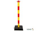 Poteau PVC Jaune/Rouge sur socle lesté 3kg - 2001397
