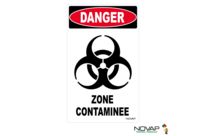 Panneau Danger zone contaminée - 200x330mm - 4161792