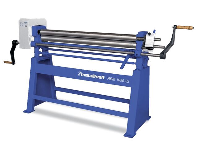 Rouleuse manuelle à 3 rouleaux asymétriques largeur du travail 1050 mm épaisseur jusque 2 mm en acier Metallkraft RBM1050-22