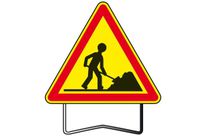 Panneaux de danger temporaire "AK5 Travailleur" sur pieds T1 taille 700