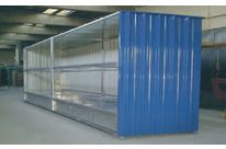 Conteneur de stockage - série avec deux niveaux et deux entrées et bac de rétention